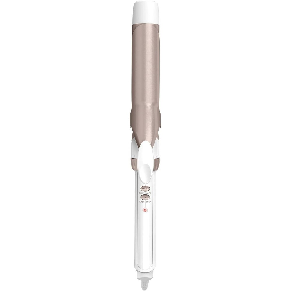 Conair Curling Iron Double Ceramic 1.25" Width White/Rose Gold 4.75" Hair Curler